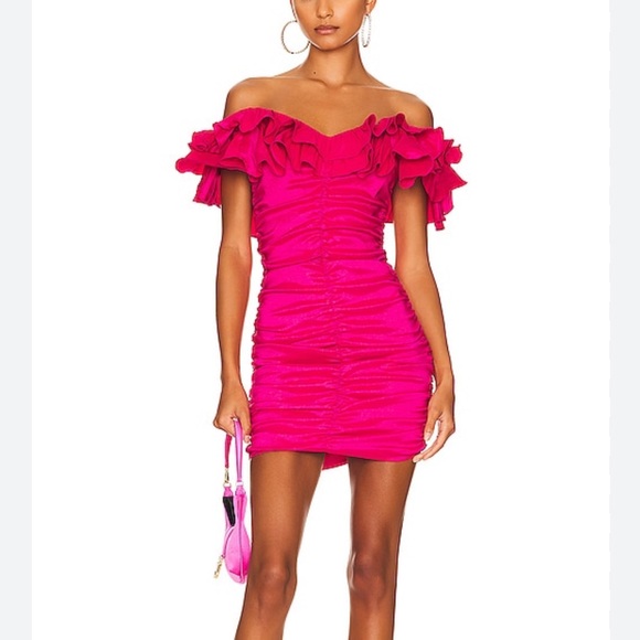 Lovers + Friends Dresses & Skirts - Lovers & Friends Nikolina Ruched Dress Magenta size S